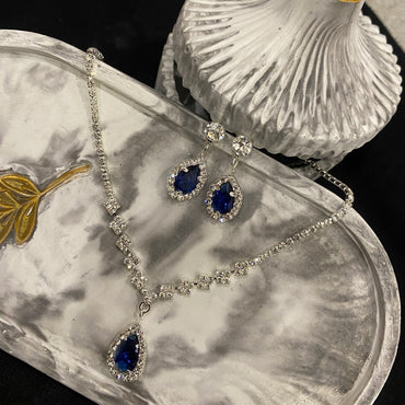 Blue Teardrop Jewelry Set