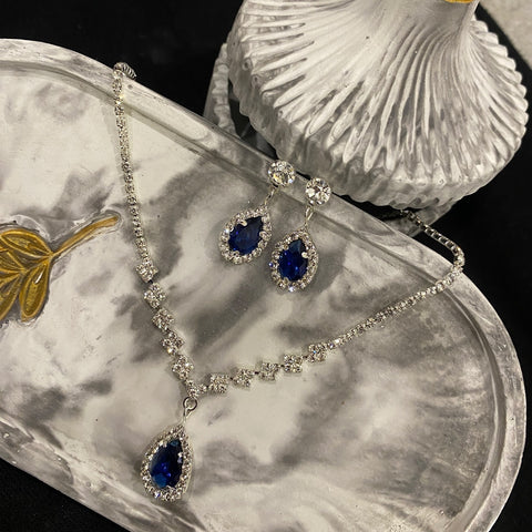 Blue Teardrop Jewelry Set