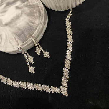 Floral Rhinestone Collar Set